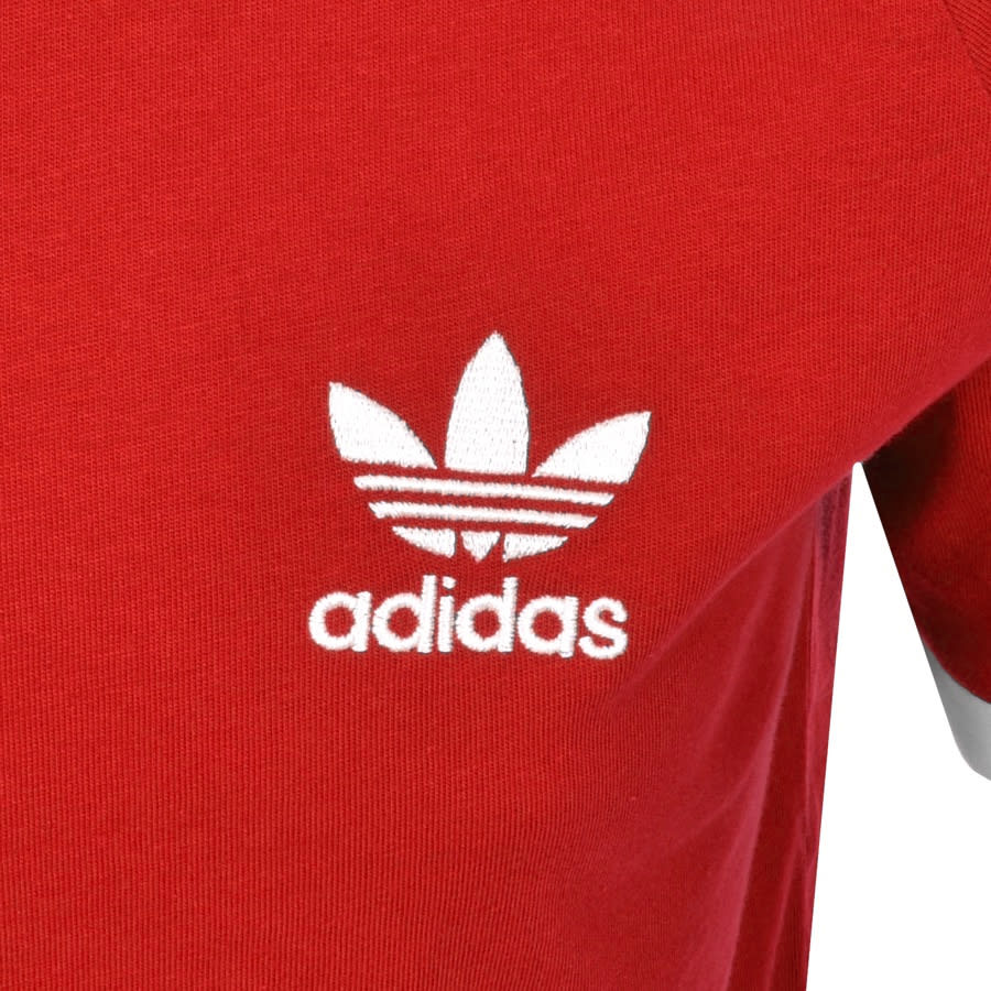 Alternative Image for Productadidas Originals 3 Stripe T Shirt Red3